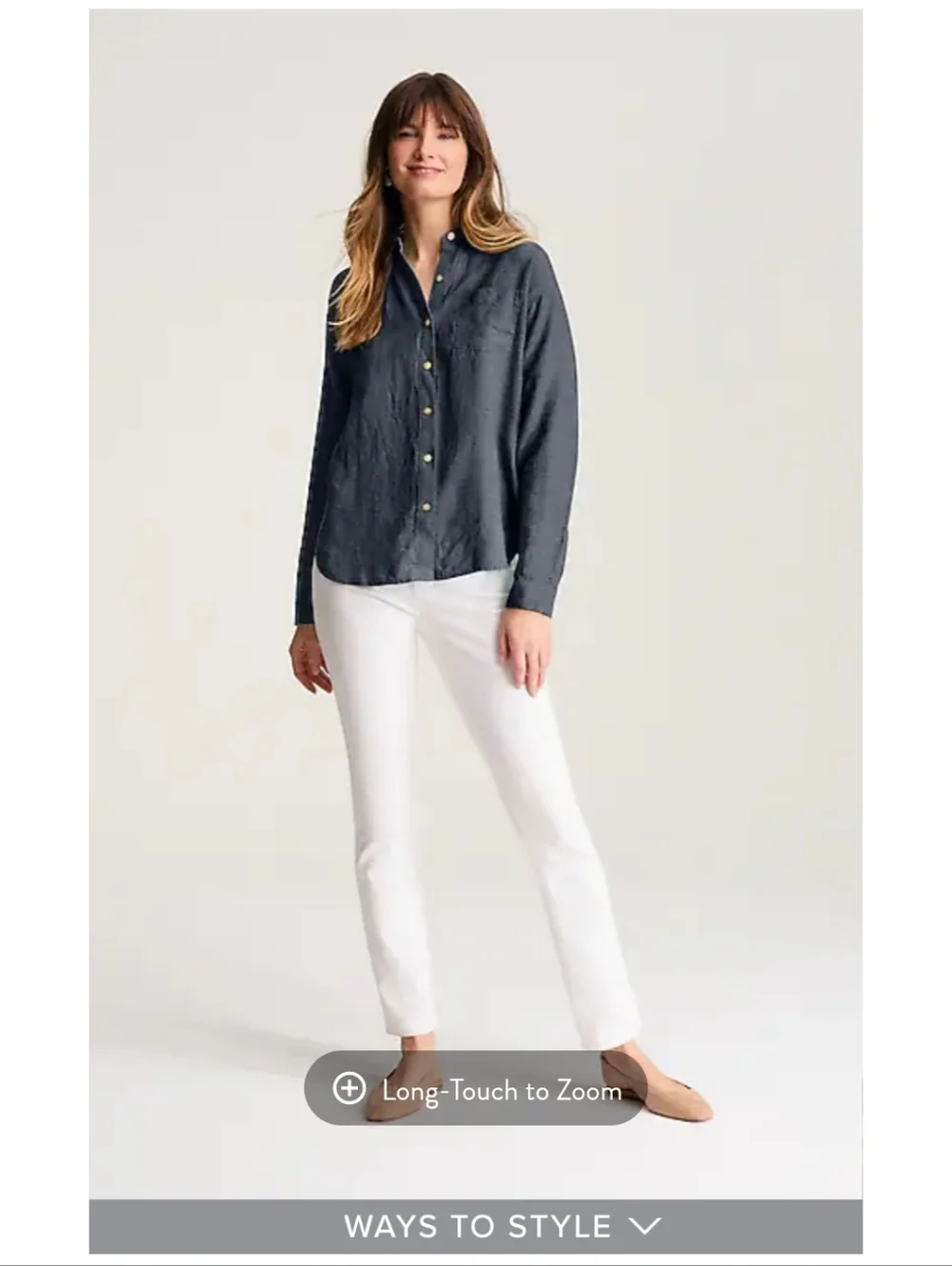 J. Jill Love Linen Button-Down Shirt Women Sz S 100% Line Excellent Condition - Picture 3 of 11